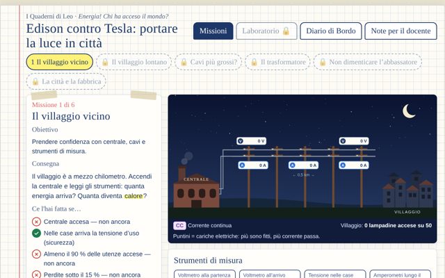 Schermata dell'app Edison contro Tesla