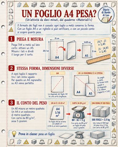 Un foglio A4 pesa 5 g